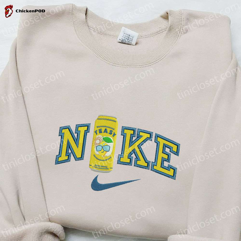 Stylish Teasy x Nike Embroidered Shirt: Customized & Favorite Drink Designs