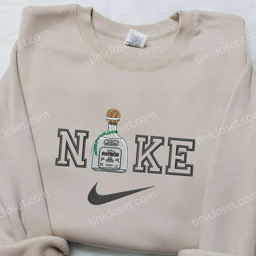 Tequila x Nike Embroidered Sweatshirt: Favorite Drink & Nike Inspired Shirt