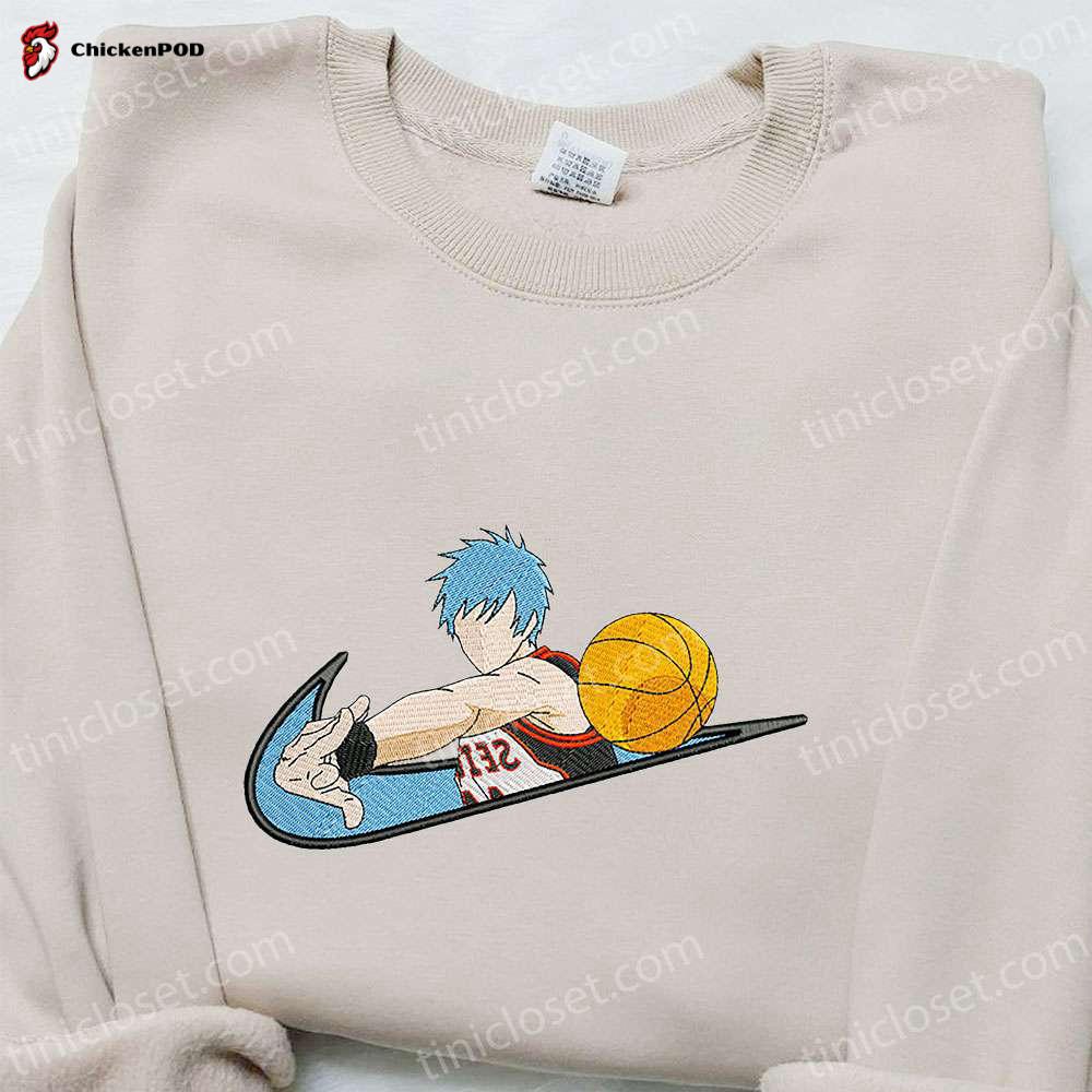 Tetsuya Kuroko x Swoosh Anime Embroidered Sweatshirt – Cool Kuroko no Basket Shirt Anime Clothing