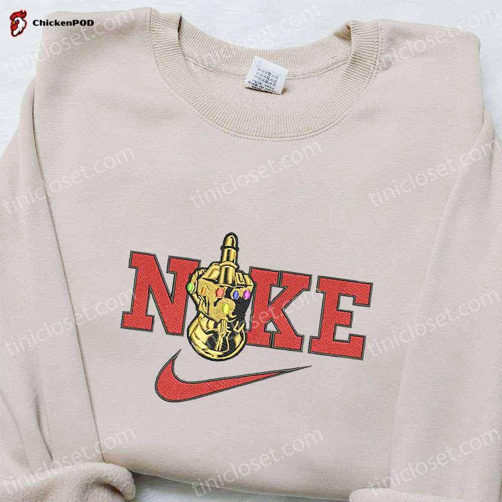 Marvel Thanos Hand x Nike Movie Embroidered Sweatshirt – Custom MCU Shirt