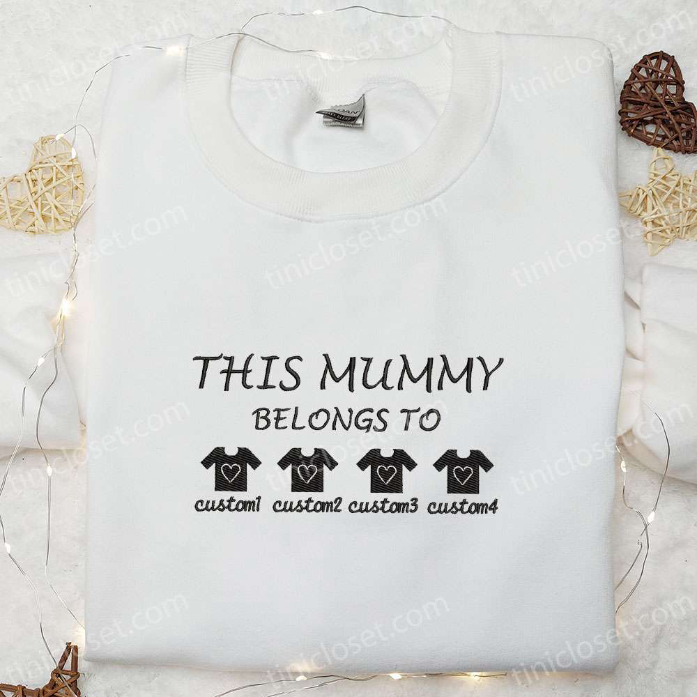 Custom Name Embroidered Shirt & Hoodie: Perfect Mother s Day Gift Idea for Mummy Personalized Clothing with Embroidery