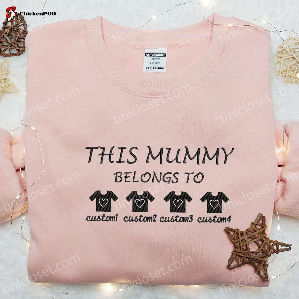 Custom Name Embroidered Shirt & Hoodie: Perfect Mother s Day Gift Idea for Mummy Personalized Clothing with Embroidery