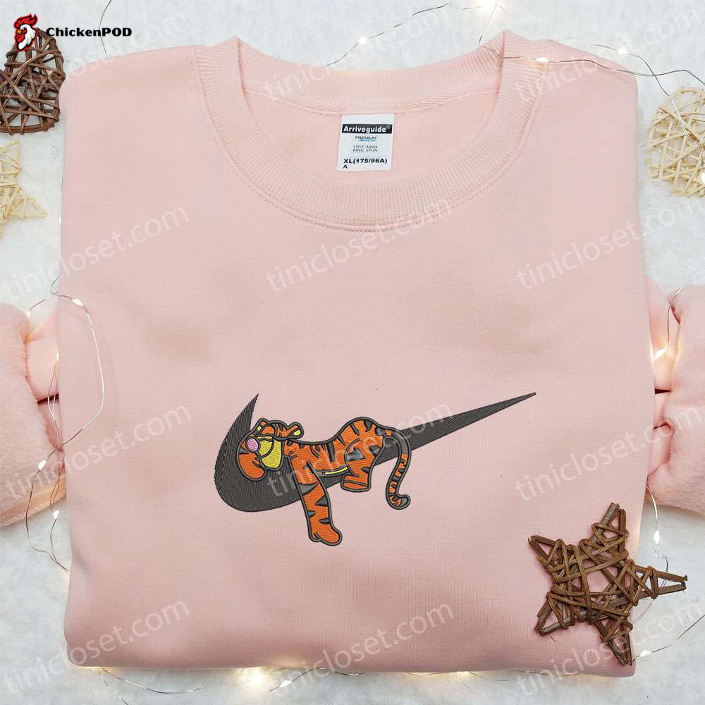 Disney Winnie The Pooh Embroidered Hoodie & Tigger Sleep x Nike Swoosh Shirt – Best Family Gifts