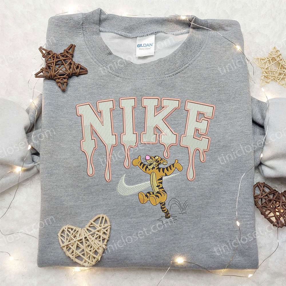 Tigger x Nike Embroidered Sweatshirt Winnie The Pooh Disney Shirt Nike Inspired Embroidery