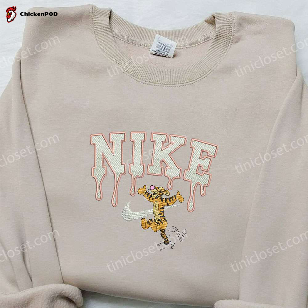 Tigger x Nike Embroidered Sweatshirt Winnie The Pooh Disney Shirt Nike Inspired Embroidery