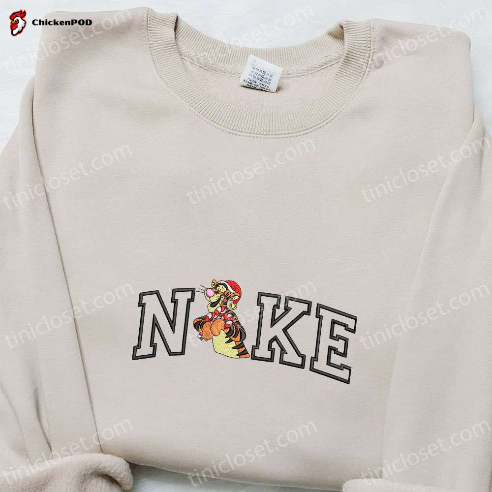 Disney Tigger Xmas x Nike Embroidered Shirt Pooh Hoodie & Christmas Sweatshirt