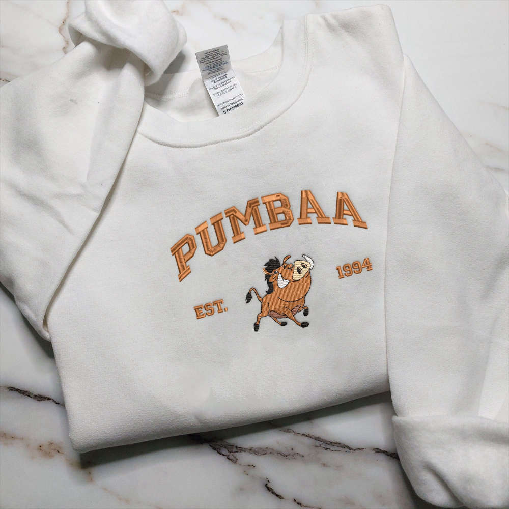 Timon and Pumbaa Embroidered Sweatshirts – Lion King Crewnecks: Perfect Couple & Valentine s Gift