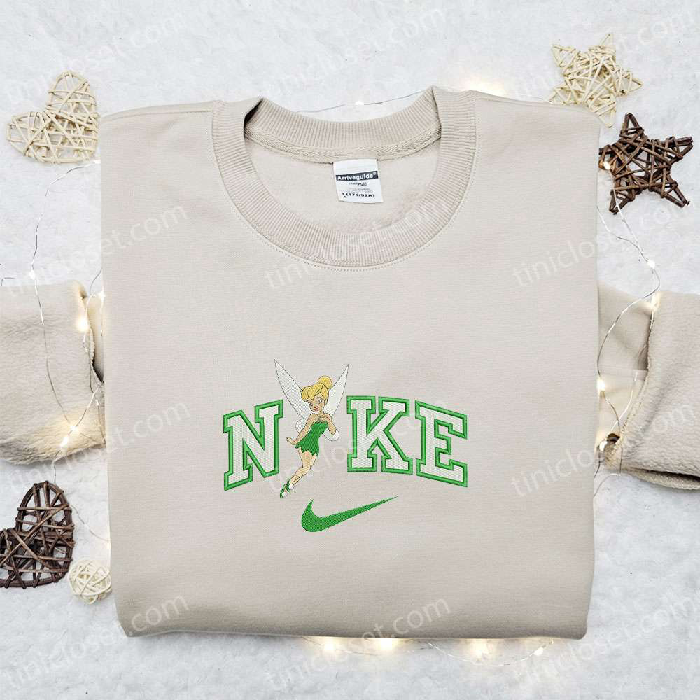 Tinkerbell x Nike Cartoon Embroidered Sweatshirt: Disney Characters Shirt Perfect Family Gift