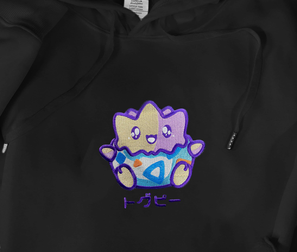 Togepi Embroidered Hoodie – Perfect Christmas Birthday and Valentine s Day Gifts