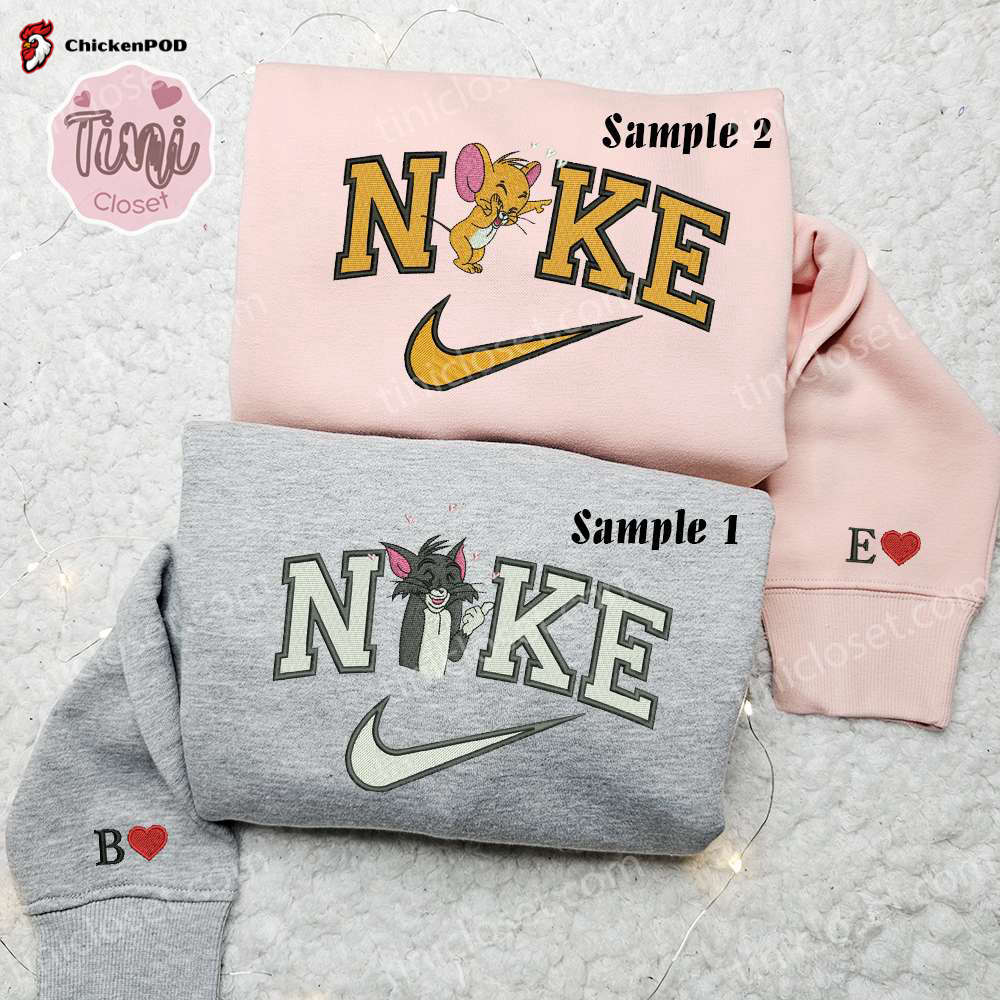 Tom and Jerry Laughing x Nike Couple Embroidered Shirt Hoodie & Sweatshirt: Cartoon Inspired Apparel by Nike