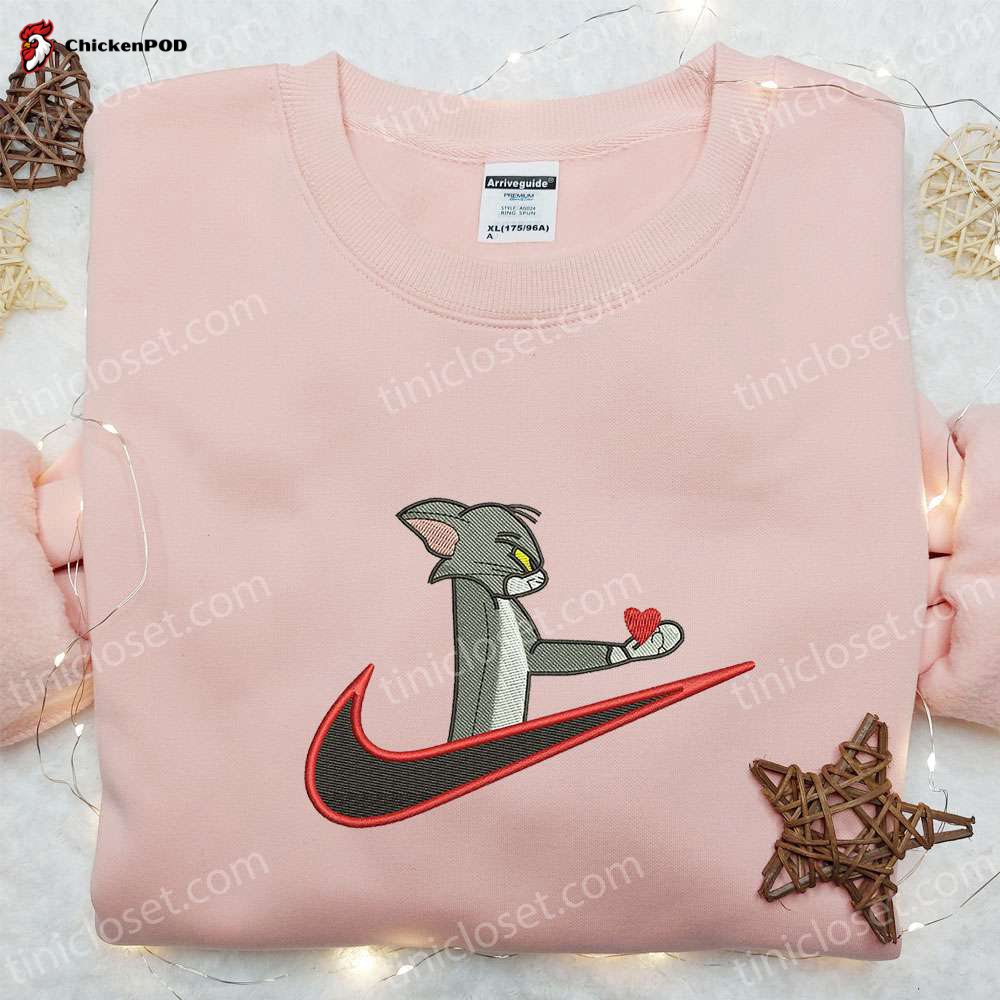 Tom Give Heart x Swoosh Embroidered Sweatshirt & Cartoon Shirt – Best Gift Ideas for All Occasions