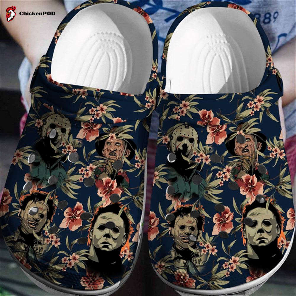 Halloween Crocs-Slippers – Personalized NY Giants Horror Movie Clog Shoes