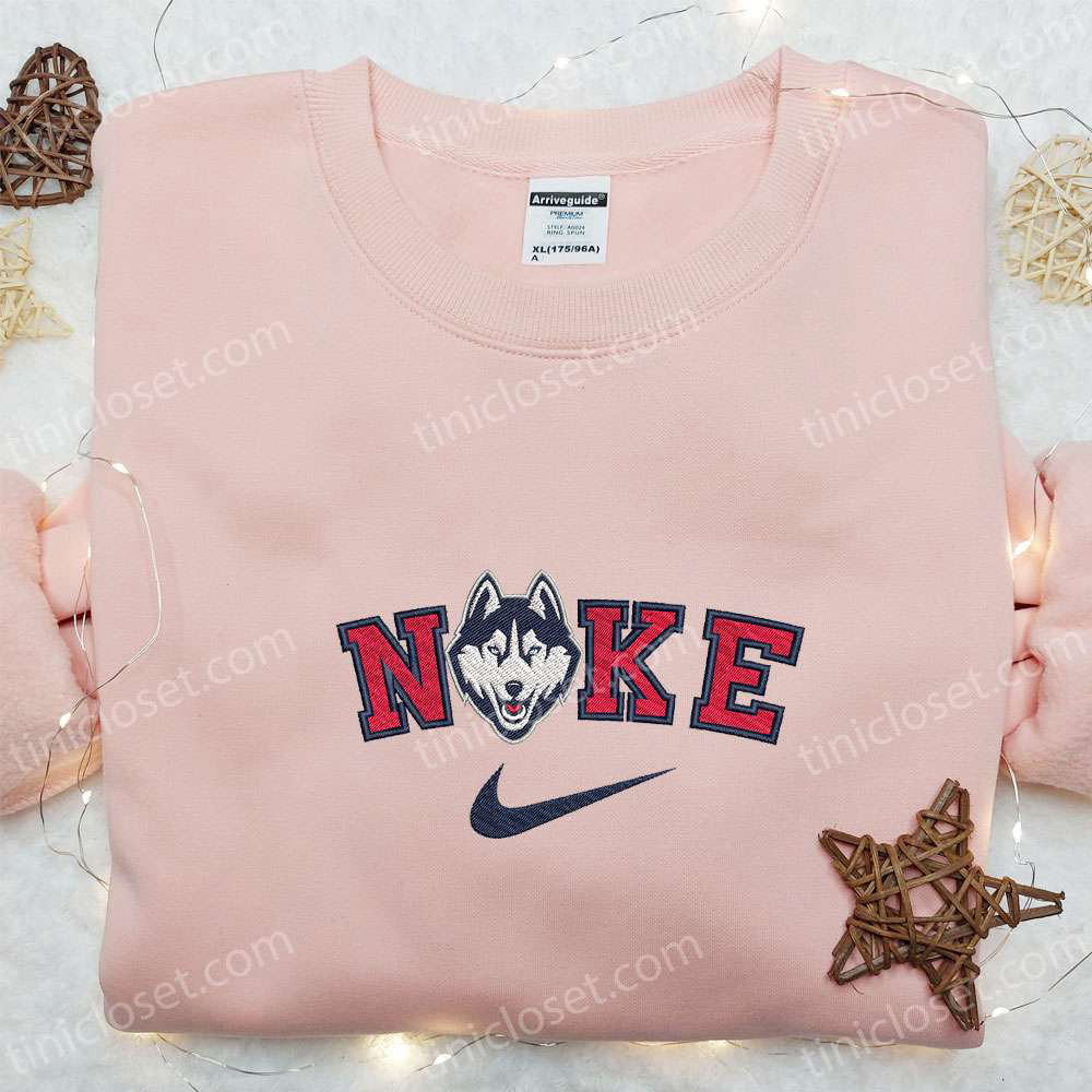 UConn Huskies x Nike Embroidered Shirt & Hoodie: Perfect NCAA Sports Gift Idea