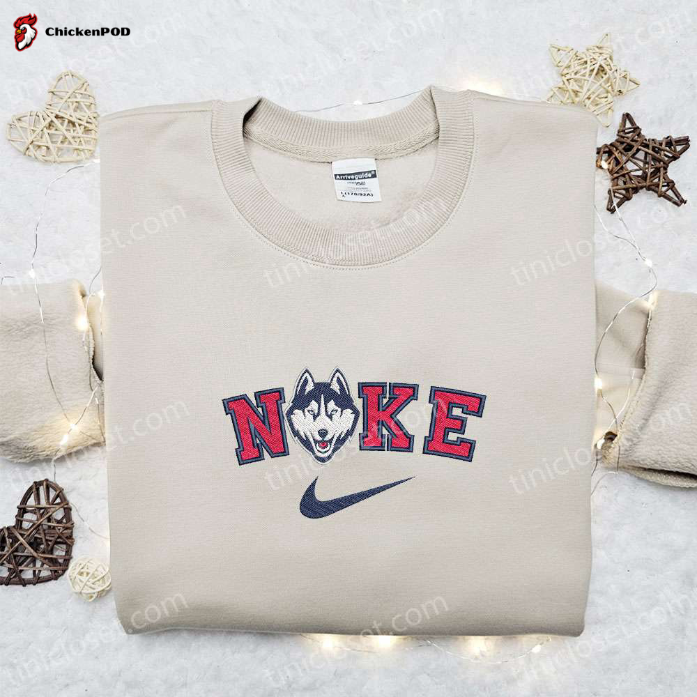 UConn Huskies x Nike Embroidered Shirt & Hoodie: Perfect NCAA Sports Gift Idea