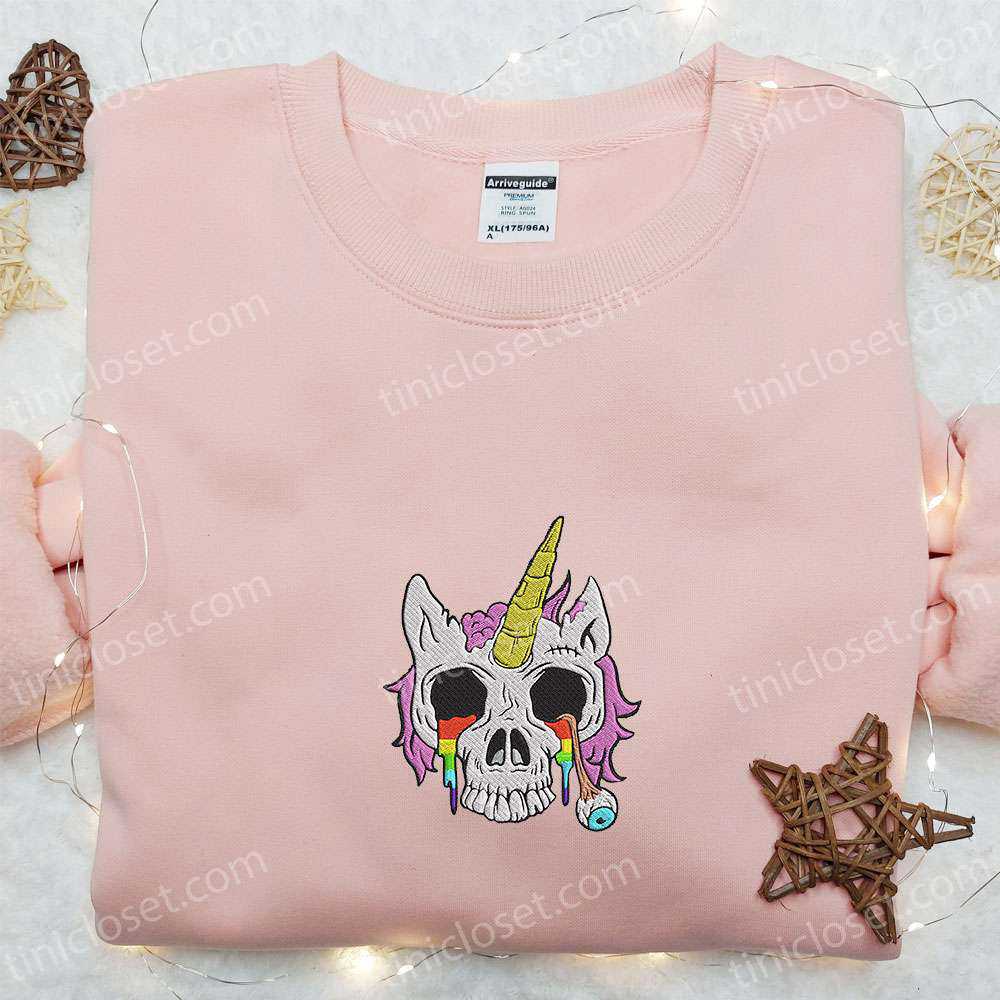 Unicorn Skull Embroidered Shirt & Halloween Hoodie: Best Gift Ideas for Halloween