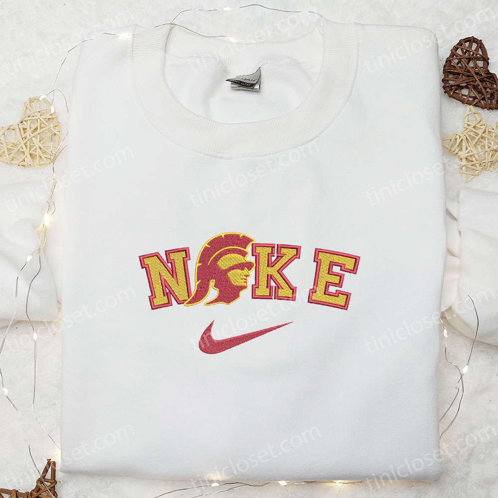 USC Trojans x Nike Embroidered Shirt & Hoodie Combo – Perfect NCAA Sports Gift Idea!