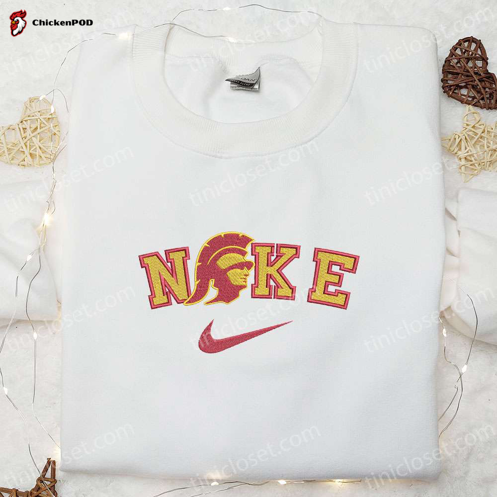 USC Trojans x Nike Embroidered Shirt & Hoodie Combo – Perfect NCAA Sports Gift Idea!