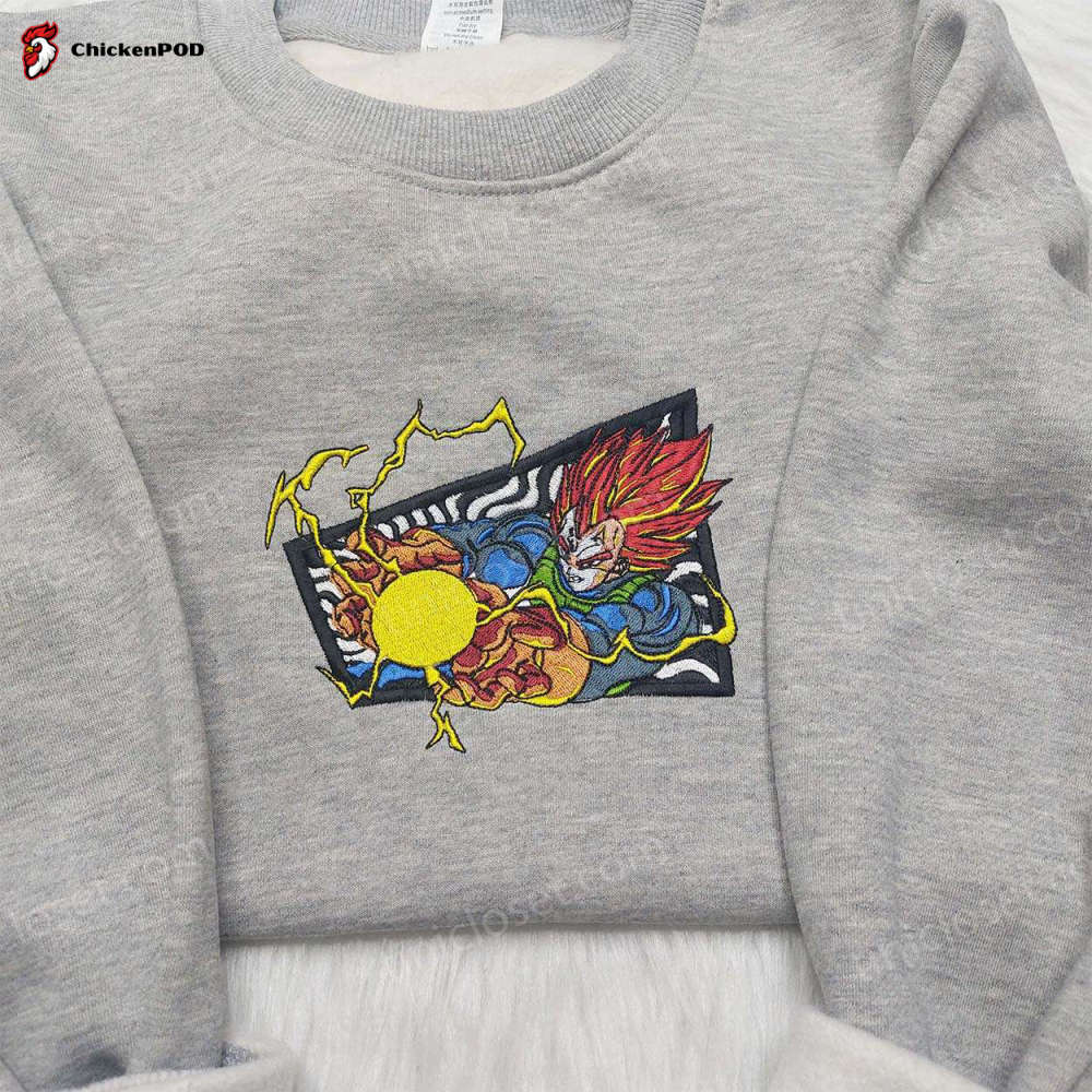 Stylish Vegeta Super Saiyan Blue Embroidered Shirt & Sweatshirt – Anime Inspired Collection