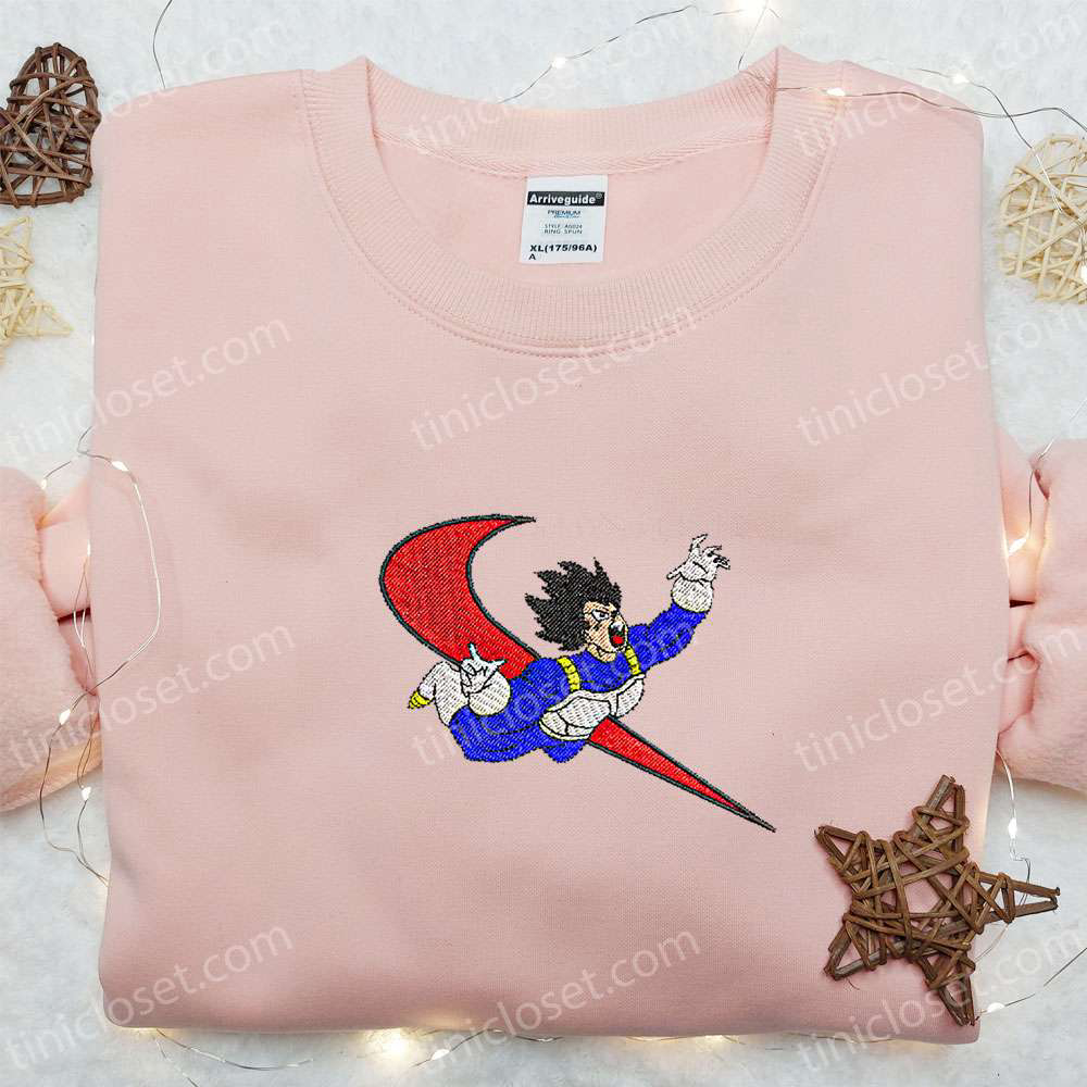 Vegeta x Swoosh Anime Sweatshirt: Dragon Ball Embroidered Shirt Perfect Family Gift