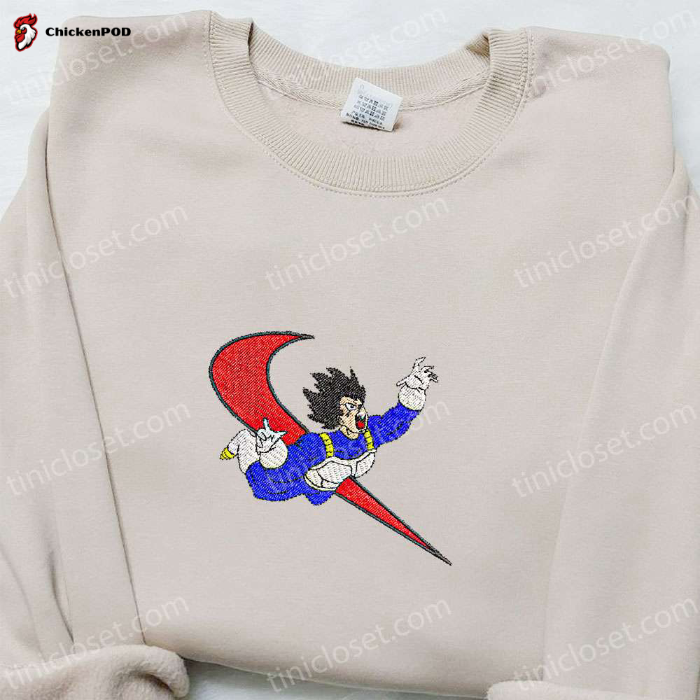 Vegeta x Swoosh Anime Sweatshirt: Dragon Ball Embroidered Shirt Perfect Family Gift