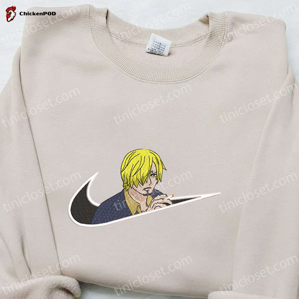 Vinsmoke Sanji x Swoosh Anime Sweatshirt: One Piece Embroidered Hoodie – Perfect Birthday Gift