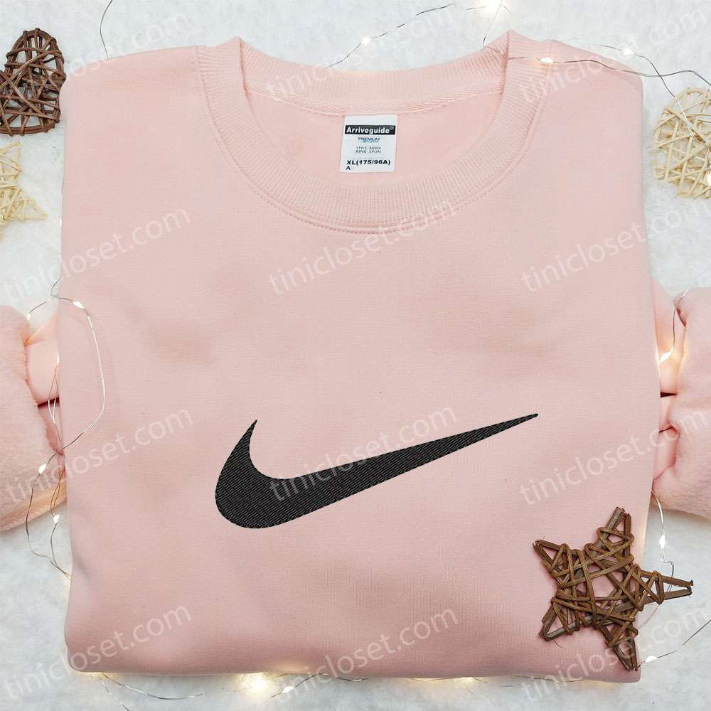 Vintage Swoosh Embroidered Sweatshirt: Nike Inspired Shirt Perfect Gift Ideas for All Occasions