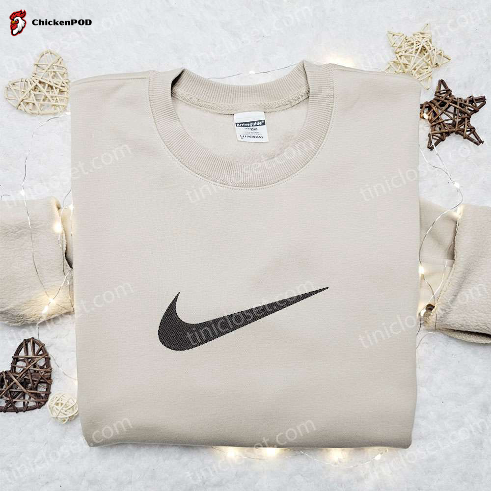 Vintage Swoosh Embroidered Sweatshirt: Nike Inspired Shirt Perfect Gift Ideas for All Occasions