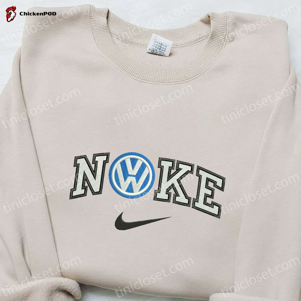 Volkswagen x Nike Embroidered Sweatshirt: Transportation Hoodie Perfect Birthday Gift