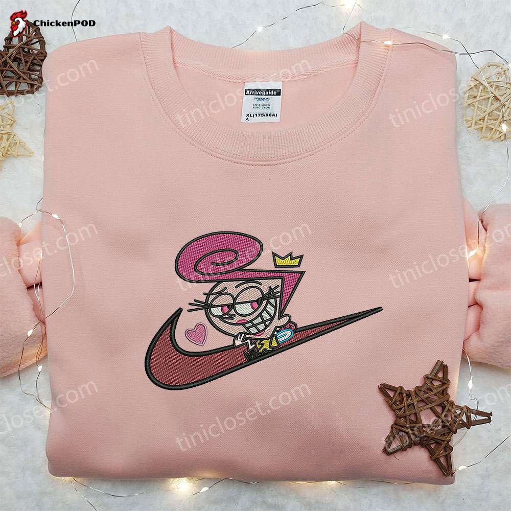 Wanda Fairywinkle x Nike Embroidered Hoodie: The Fairly OddParents & Nike Inspired Shirt