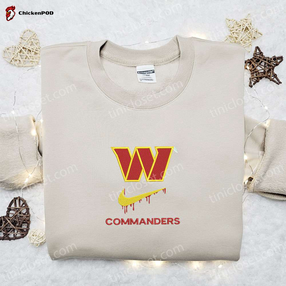 Washington Commanders x Nike Swoosh Drip Embroidered Shirt & Hoodie: Ultimate NFL Sports Fan Gift Ideas