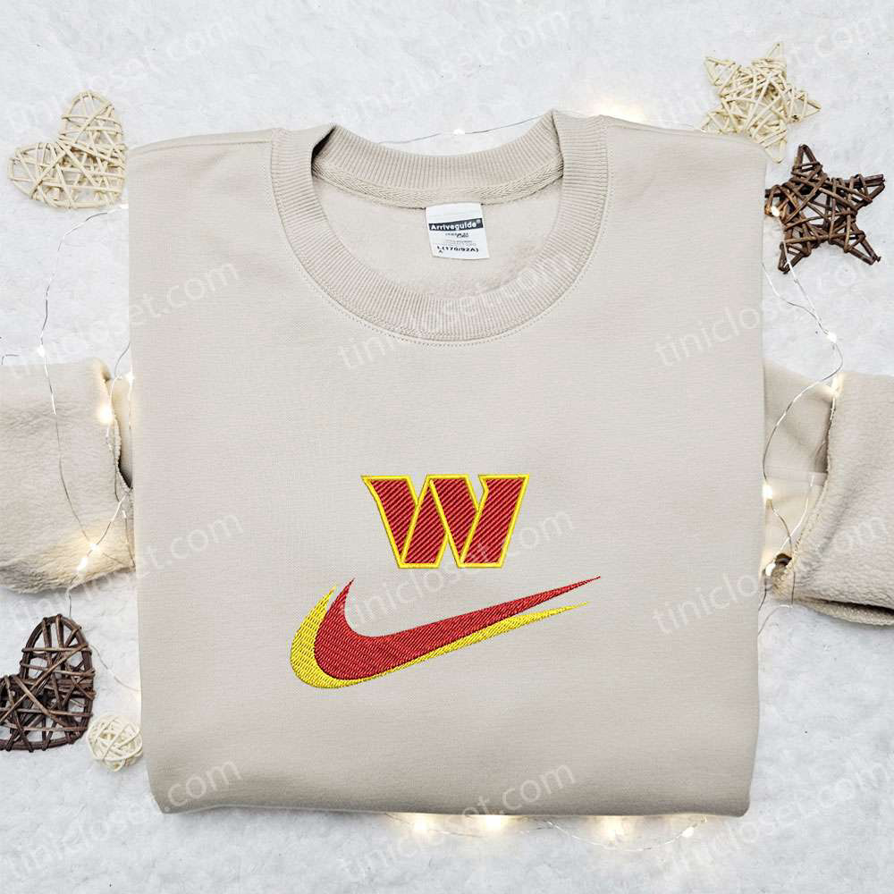 Washington Commanders x Nike Swoosh Embroidered Shirt & NFL Sports Hoodie: Best Fandom Gift Ideas