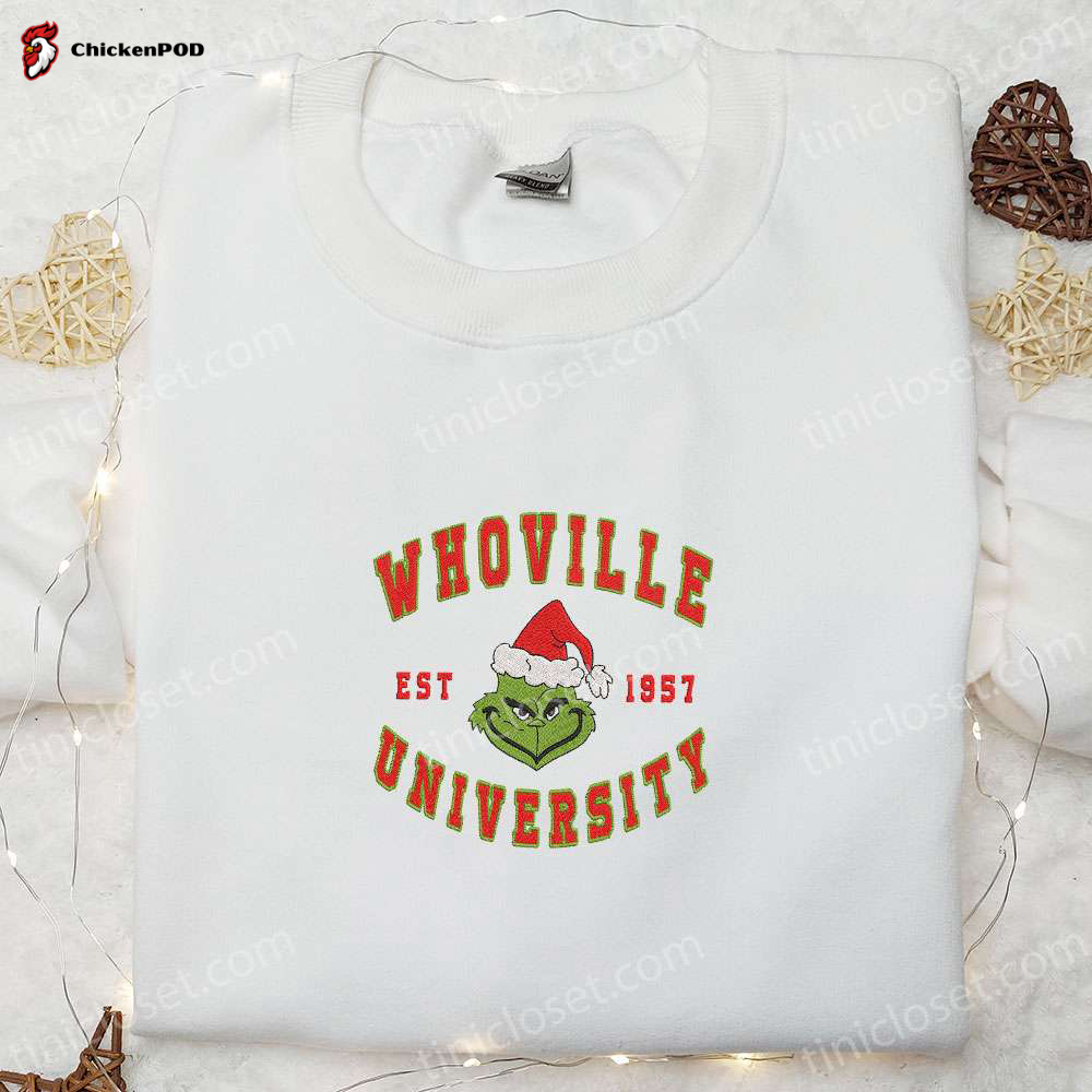 Whoville University Est 1957 Grinch Shirt & Christmas Hoodie – Perfect Family Gifts