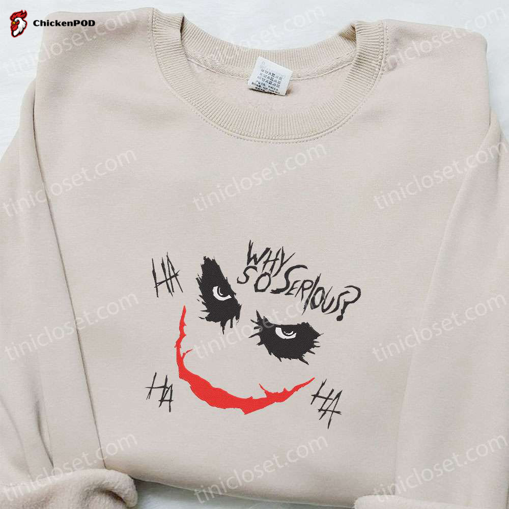 Get Your Joker Face Embroidered Sweatshirt & Marvel Movie Shirt – Perfect Family Gifts!