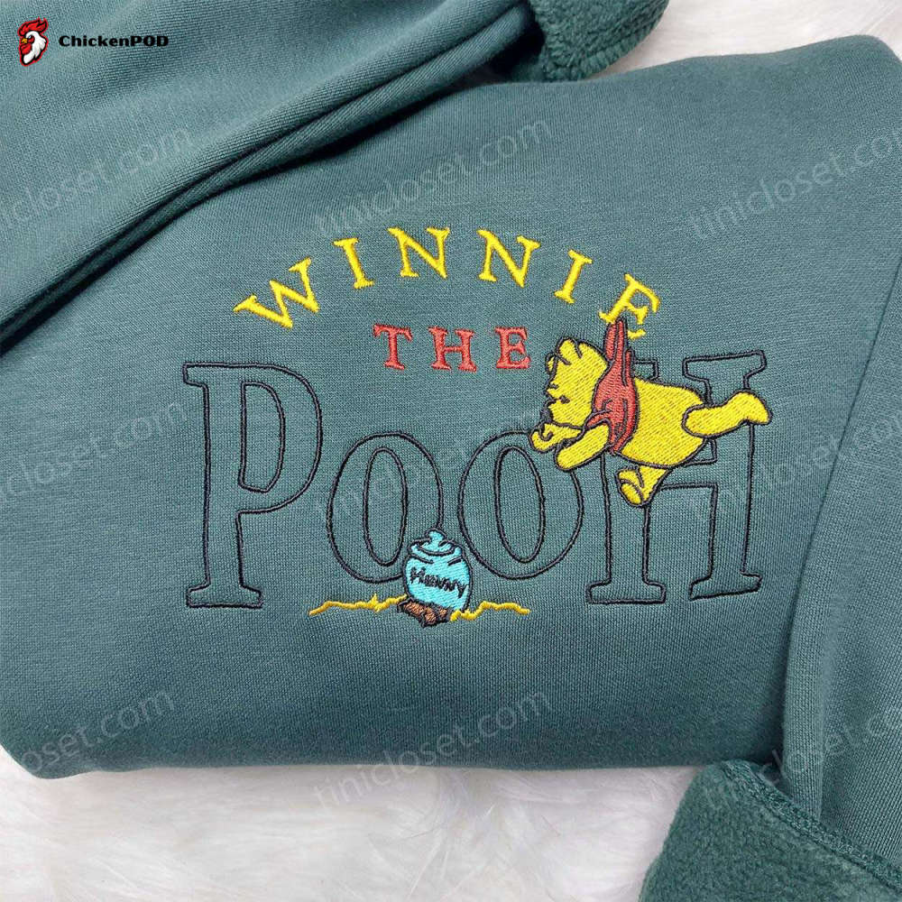 Disney Winnie Pooh Embroidered Sweatshirt – Perfect Family Gift Cozy Hoodie Best Disney Merchandise