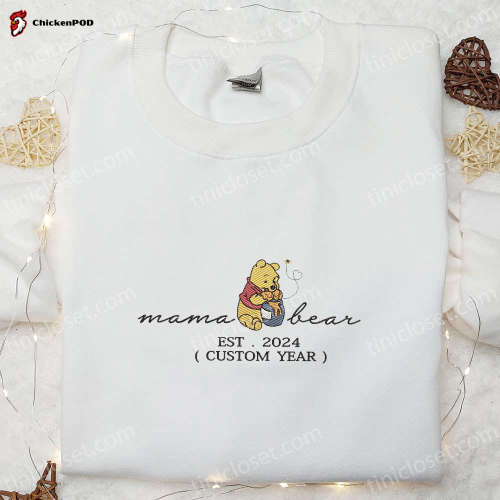 Winnie Pooh Mama Bear Est 2024 Shirt & Custom Hoodie: Perfect Mother’s Day Gift Idea