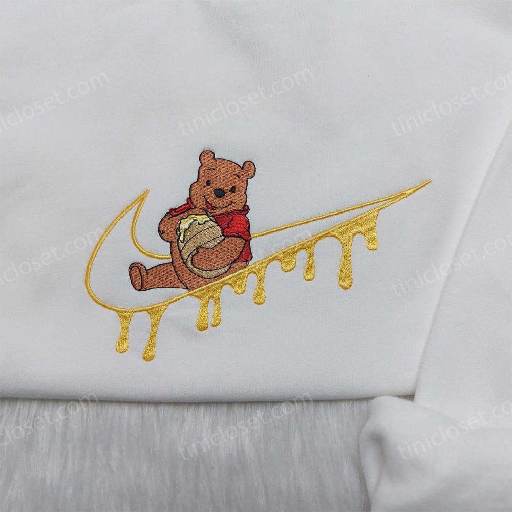 Winnie Pooh Nike Swoosh Sweatshirt – Disney Embroidered Hoodie Custom Nike Shirt