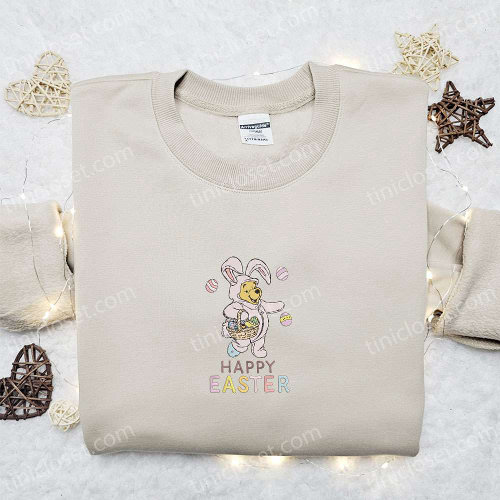 Winnie The Pooh Happy Easter Embroidered Shirt & Disney Characters Hoodie – Perfect Thanksgiving Day Gift Ideas