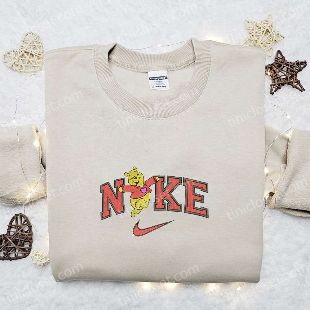 Winnie The Pooh Heart Sweater x Nike Embroidered Shirt: Valentine’s Day Hoodie Best Holiday Gift Ideas