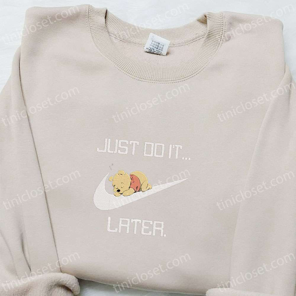 Disney Winnie the Pooh Sleep x Nike Sweatshirt: Embroidered Shirt for Family Best Gift Ideas