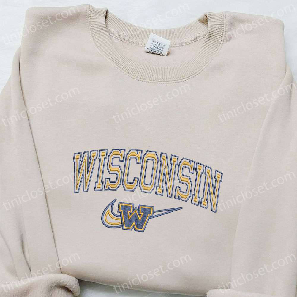 Shop Wisconsin Badgers x Nike Embroidered Shirt & Hoodie – Perfect Family Gift Ideas