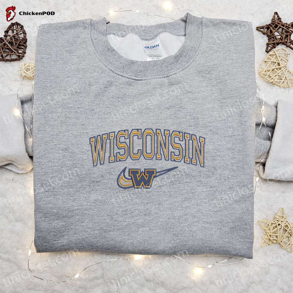 Shop Wisconsin Badgers x Swoosh Embroidered Shirt & NFL Sport Hoodie – Perfect Family Gift Ideas