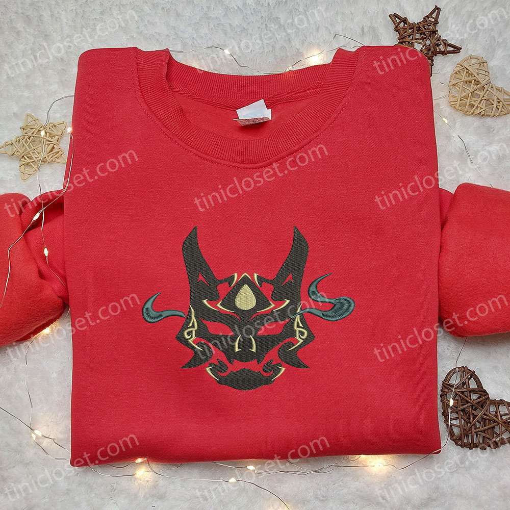 Xiao Yaksha Mask Embroidered Sweatshirt & Video Game Characters Hoodie – Best Family Gift Ideas