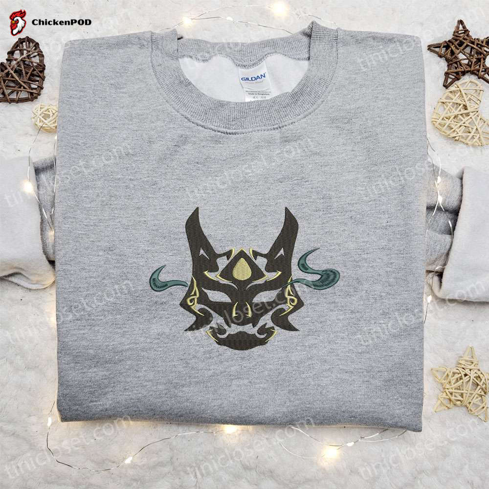 Xiao Yaksha Mask Embroidered Sweatshirt & Video Game Characters Hoodie – Best Family Gift Ideas