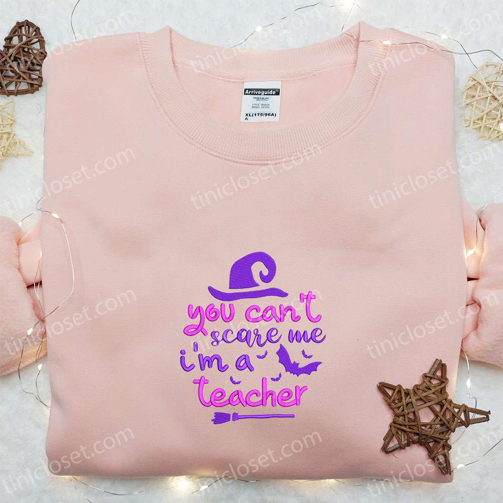 Teacher Witch Halloween Sweatshirt: Funny Embroidered Hoodie & Gifts for Teachers