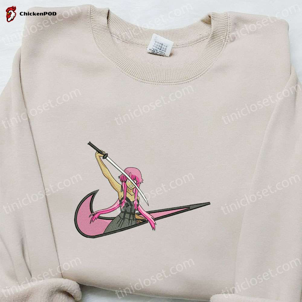 Futuristic Anime Embroidered Shirt – Yuno Gasai Future Diary: Exclusive Design