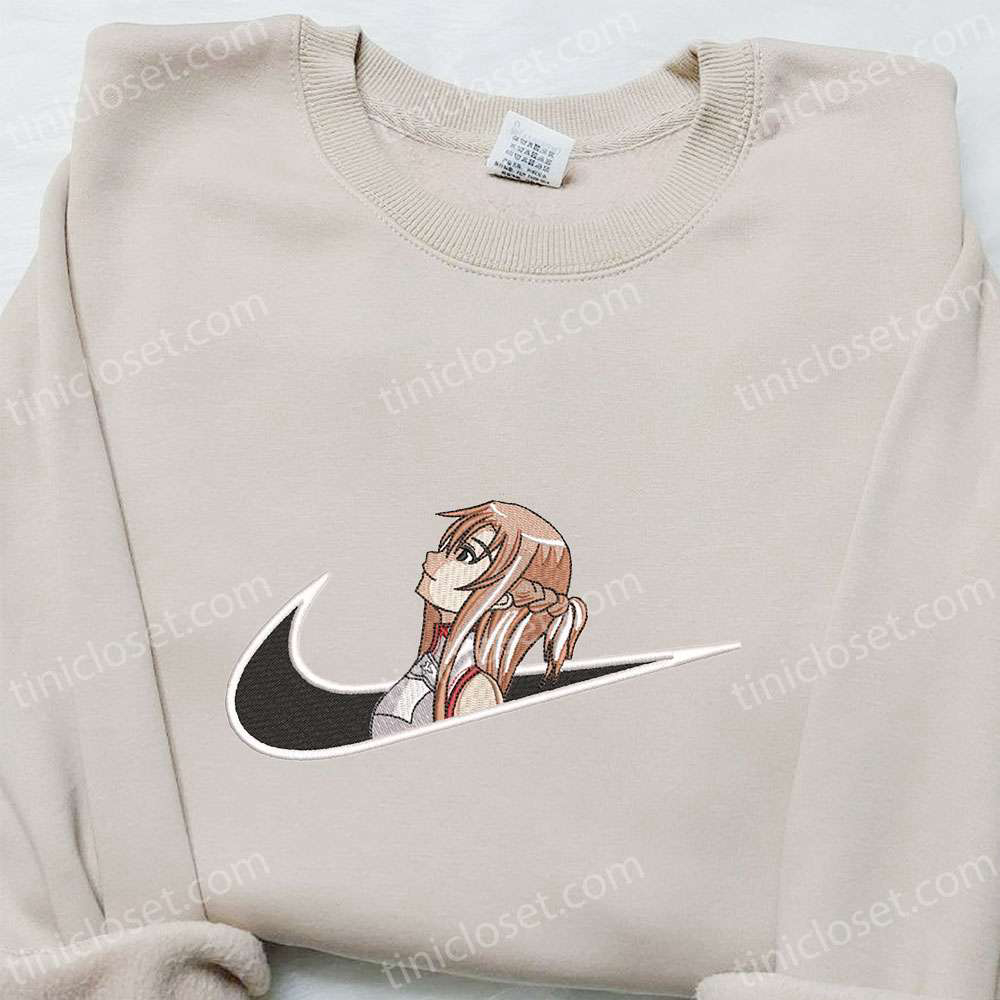 Anime Sweatshirt: Yuuki Asuna x Swoosh Embroidered Shirt Sword Art Online T-shirt