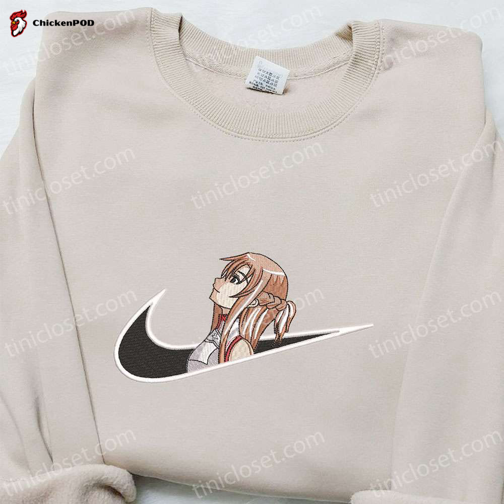 Anime Sweatshirt: Yuuki Asuna x Swoosh Embroidered Shirt Sword Art Online T-shirt