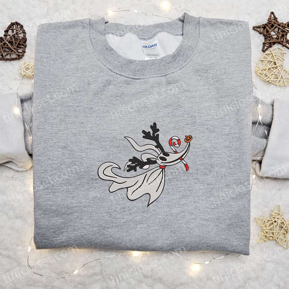 Zero Candy Cane Sweatshirt & Nightmare Before Christmas Hoodie: Best Halloween Gift Ideas