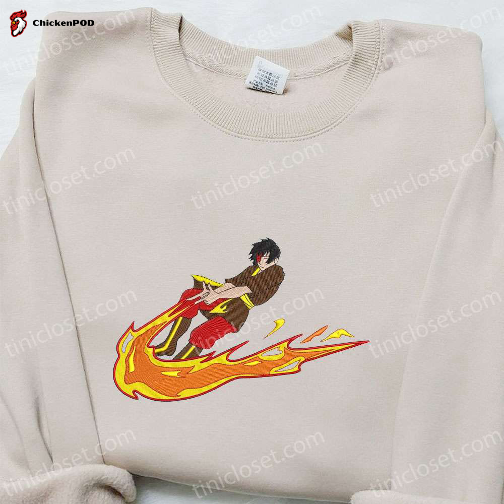 Zuko x Swoosh Anime Embroidered Sweatshirt: Avatar Shirt Perfect Family Gift