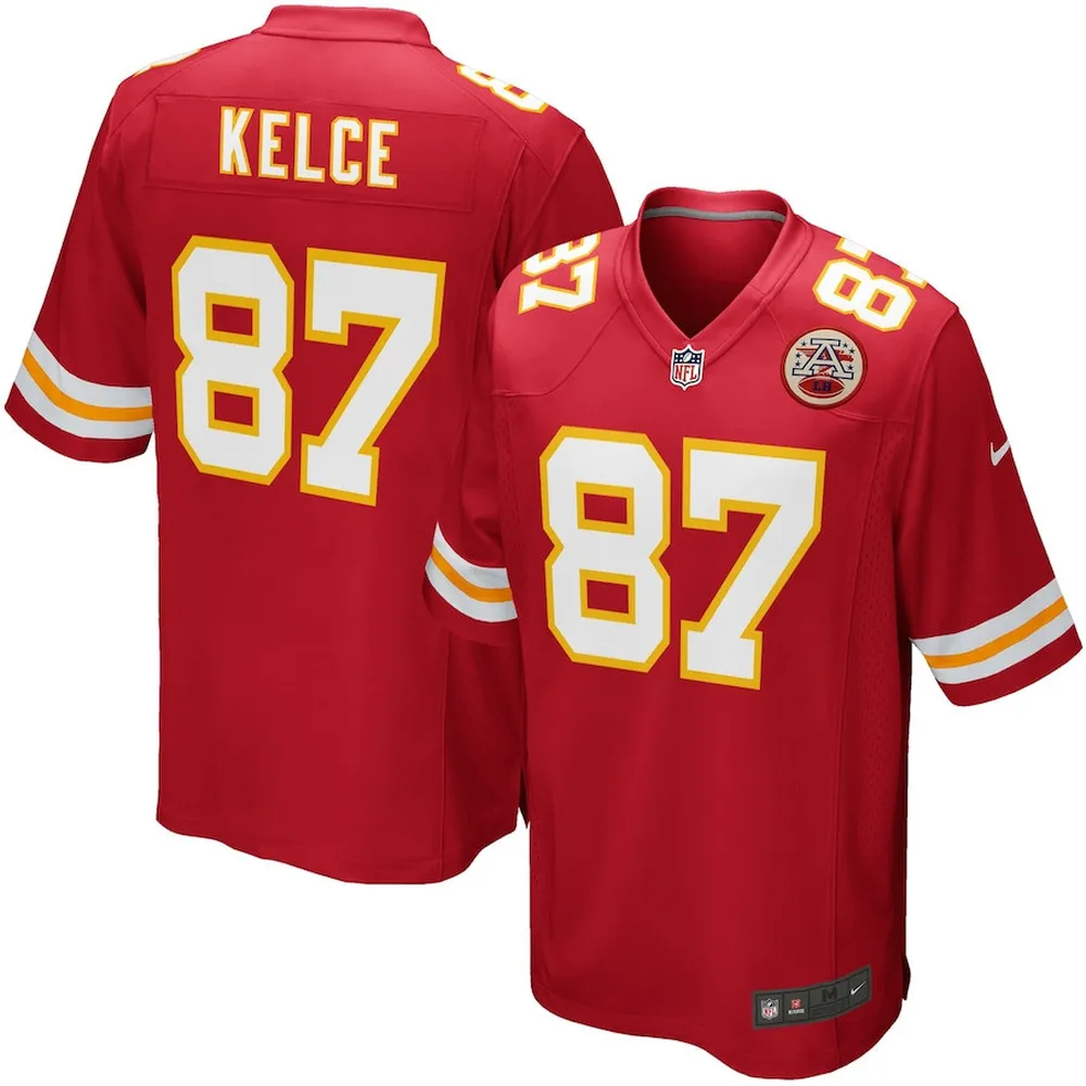 Travis Kelce 87 Kansas City Chiefs Team Game Jersey – Red